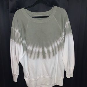 green tie dye sweatshirt